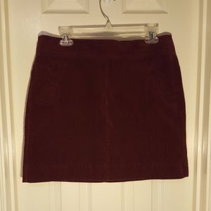 LOFT Corduroy Burgundy Mini Skirt